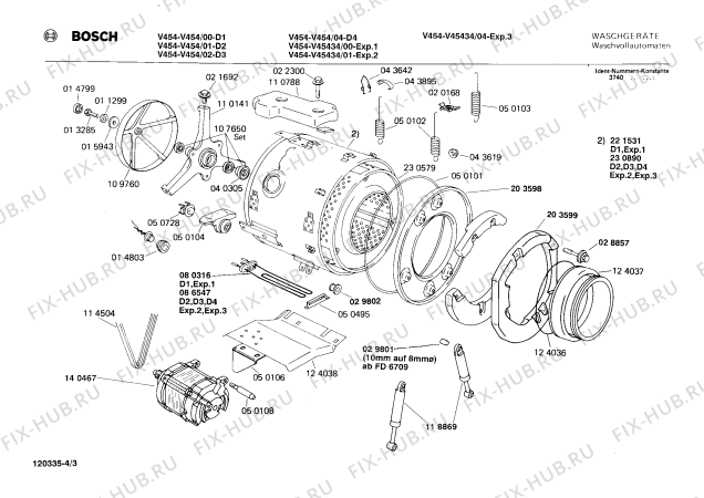 Взрыв-схема стиральной машины Bosch V454 - Схема узла 03