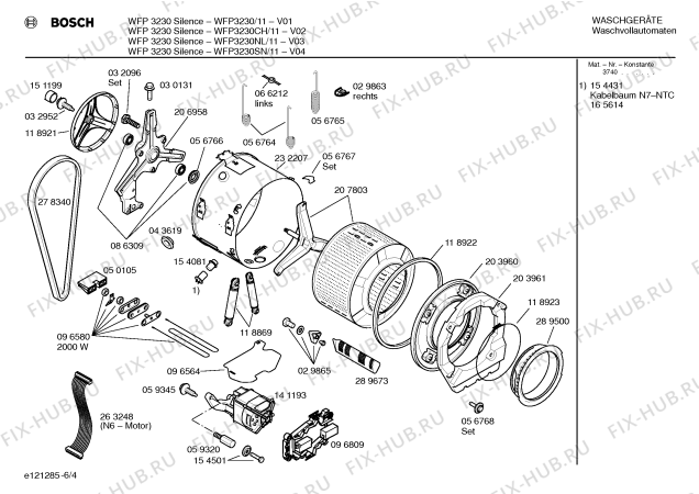 Схема №5 WFP3230NL WFP3230 Silence с изображением Инструкция по эксплуатации для стиралки Bosch 00520227