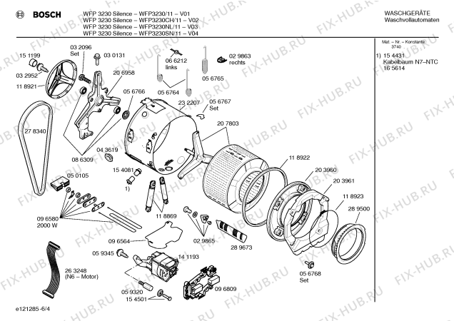 Схема №5 WFP3230SN WFP3230 Silence с изображением Вкладыш в панель для стиралки Bosch 00299995