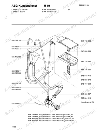 Взрыв-схема стиральной машины Aeg LAVCARAT 1018 - Схема узла Hydraulic System 272