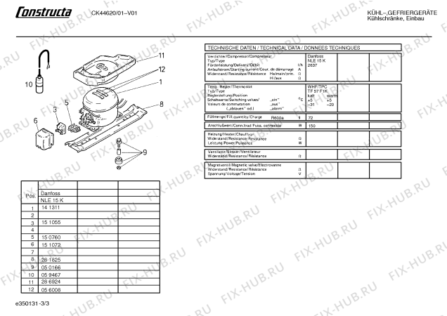 Взрыв-схема холодильника Constructa CK44620 - Схема узла 03