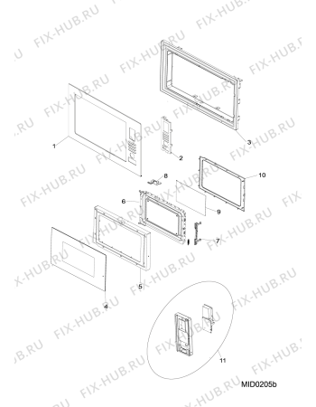 Схема №1 MWX2221K (F082010) с изображением Наставление для духового шкафа Indesit C00378620