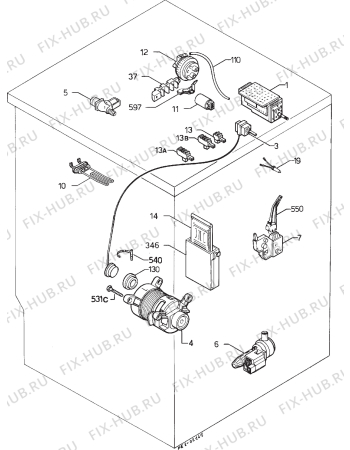 Взрыв-схема стиральной машины Zanussi ZF1240 - Схема узла Electrical equipment 268