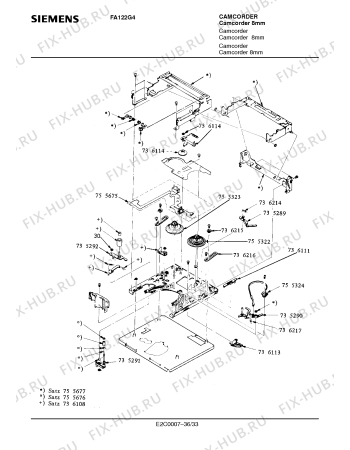 Схема №11 FA122G4 с изображением Кронштейн для видеоаппаратуры Siemens 00737007