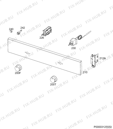 Схема №1 BEK230010M с изображением Панель для электропечи Aeg 140073262010