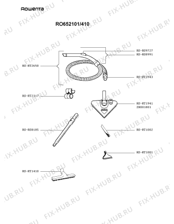 Взрыв-схема пылесоса Rowenta RO652101/410 - Схема узла 1P003585.7P2