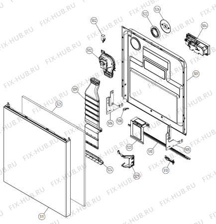 Схема №1 DM54 SE   -White Bi (900001323, DW20.5) с изображением Сенсорная панель для посудомойки Gorenje 342785