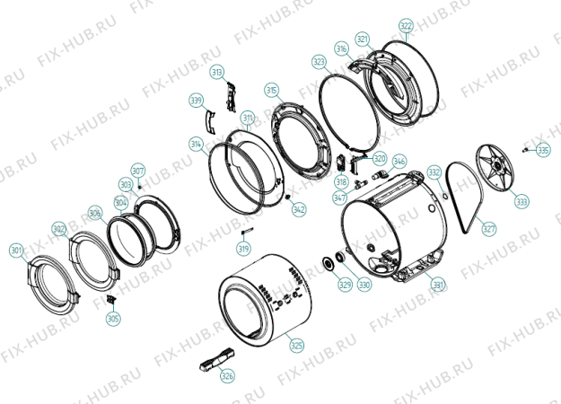 Схема №4 WMC63VACS US   -Stainless (341576, WM70.C) с изображением Гидрошланг для стиралки Gorenje 186998