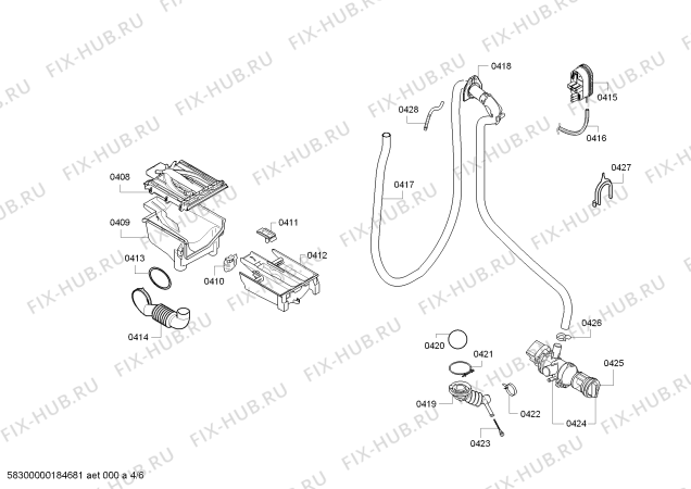 Схема №4 1KWF81425C KWF81425 с изображением Наклейка для стиральной машины Bosch 18010218