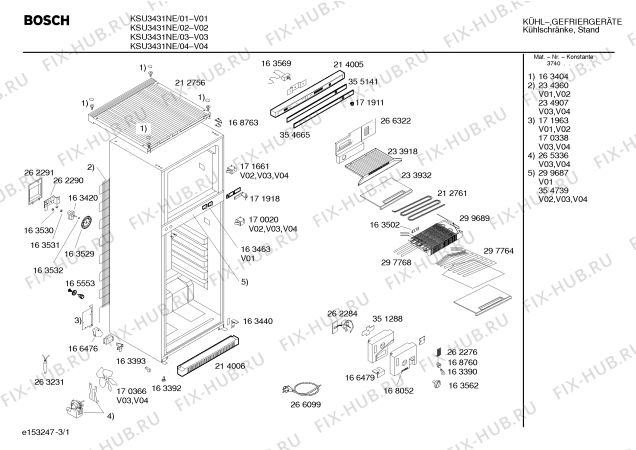 Схема №2 KS34U31NE с изображением Крепеж для холодильной камеры Bosch 00262290