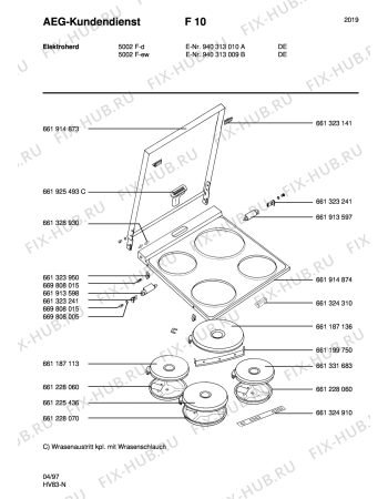 Взрыв-схема плиты (духовки) Aeg 5002F-D - Схема узла Section1