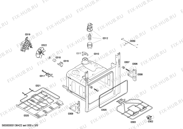 Схема №1 3HB549X с изображением Блок подключения для плиты (духовки) Bosch 00615968