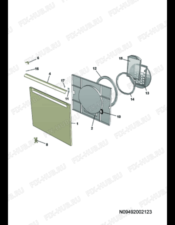 Взрыв-схема стиральной машины Aeg Electrolux LTHLK50 - Схема узла Door 003