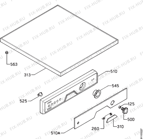 Схема №1 FAV325W с изображением Обшивка для электропосудомоечной машины Aeg 1521509008