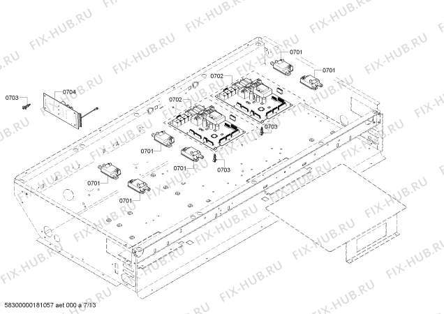 Схема №5 PRD486NLHC с изображением Панель для плиты (духовки) Bosch 00713422