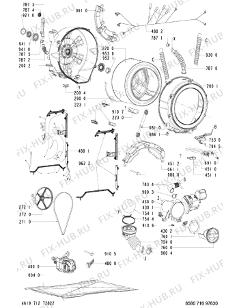 Схема №1 716 PB/ES с изображением Ручка (крючок) люка для стиралки Whirlpool 481249818765