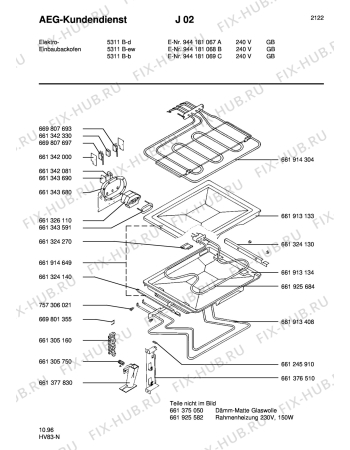 Взрыв-схема плиты (духовки) Aeg 5311B-B GB - Схема узла Section3