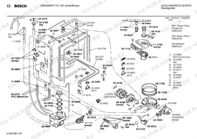 Схема №1 SMU2026CH с изображением Передняя панель для электропосудомоечной машины Bosch 00295177