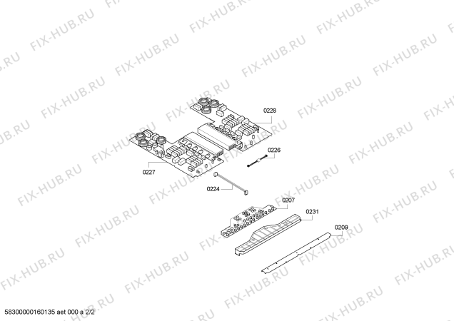 Взрыв-схема плиты (духовки) Bosch PIB651N14X BO.4I.60.TOP.BR.X.Bis - Схема узла 02