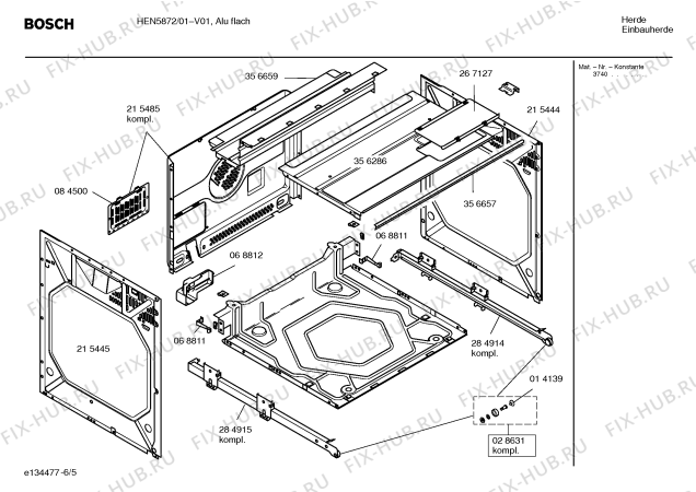 Взрыв-схема плиты (духовки) Bosch HEN5872 Bosch - Схема узла 05