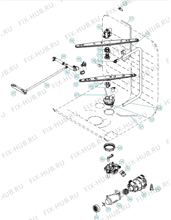 Взрыв-схема посудомоечной машины Asko D5152 XL JP   -White SI (339206, DW70.5) - Схема узла 03