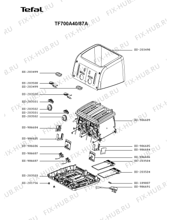 Схема №1 TF700440/87A с изображением Переключатель для электротостера Tefal SS-203501