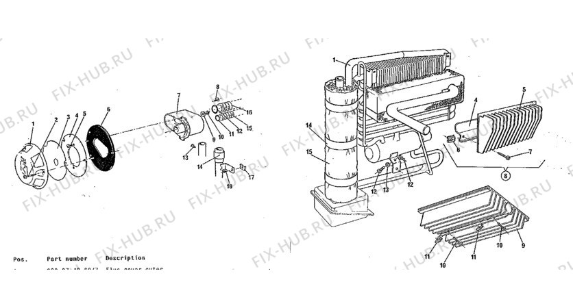 Взрыв-схема холодильника Electrolux RM2192 - Схема узла Cooling system 017