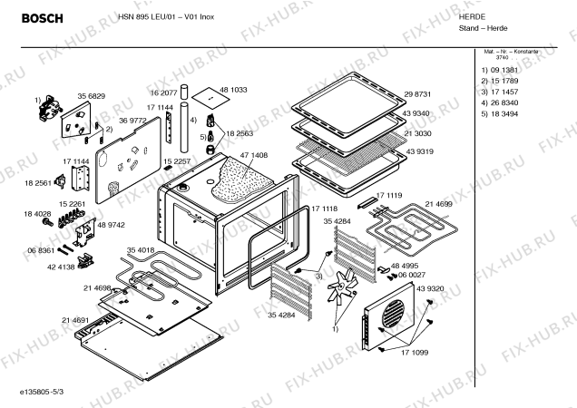 Схема №2 HSN895LEU с изображением Инструкция по эксплуатации для электропечи Bosch 00590899