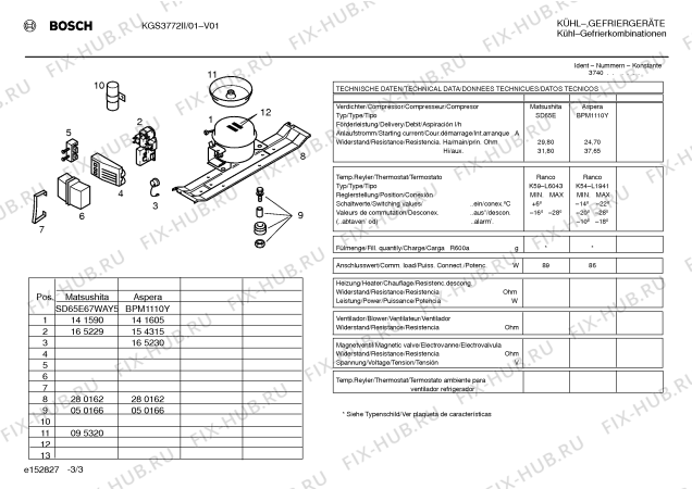 Взрыв-схема холодильника Bosch KGS3772II - Схема узла 03