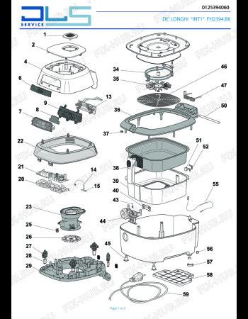 Схема №1 FH2184.BK IDEALFRY с изображением Электропитание для тостера (фритюрницы) DELONGHI 5012576059