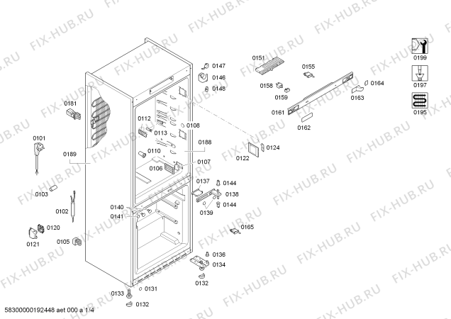 Схема №1 PKNB49AI31 с изображением Вентиляционный канал для холодильника Bosch 00741930