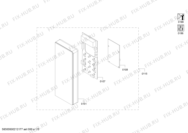 Схема №2 3WG1021B0 с изображением Панель для свч печи Bosch 11029391