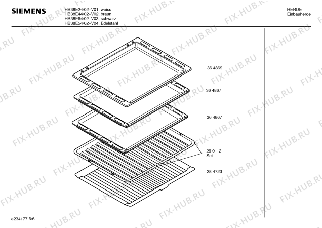 Схема №3 HB38E44 с изображением Инструкция по эксплуатации для плиты (духовки) Siemens 00581249