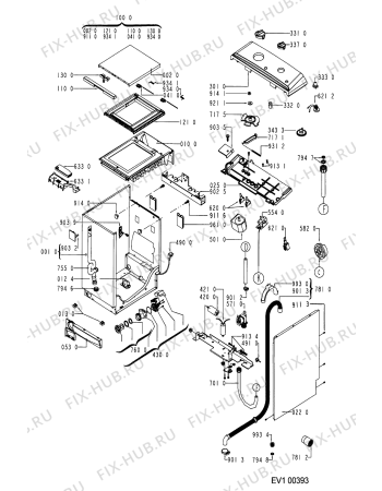 Схема №1 AWF 283 с изображением Клавиша для стиралки Whirlpool 481941029121