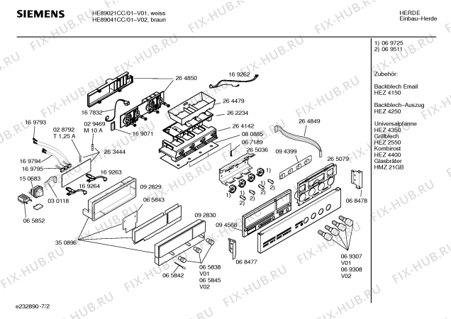 Схема №2 HE89061 с изображением Силовой модуль для духового шкафа Siemens 00264850