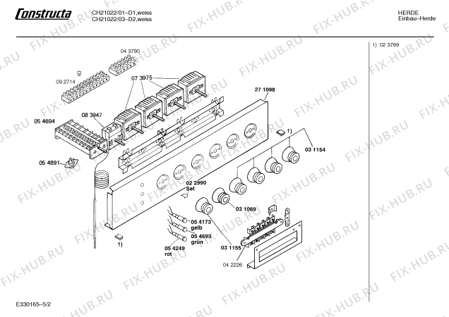 Взрыв-схема плиты (духовки) Constructa CH21022 - Схема узла 02