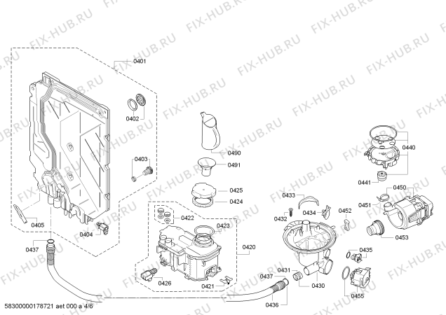 Схема №4 CG4A00S2 Constructa Energy, A++ с изображением Силовой модуль запрограммированный для посудомойки Bosch 00750515
