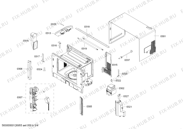 Схема №2 H5574N0 с изображением Модуль управления для духового шкафа Bosch 00671297