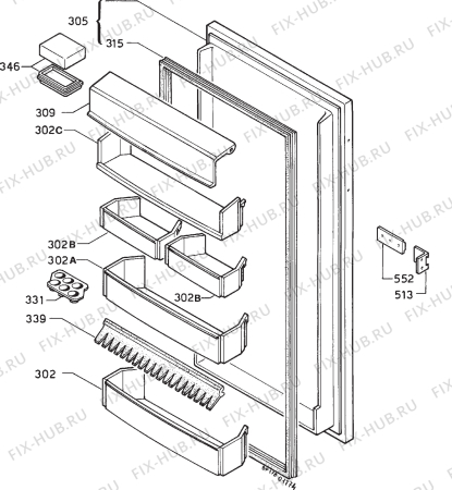 Взрыв-схема холодильника Arthurmartinelux AR2323I-1 - Схема узла Door 003