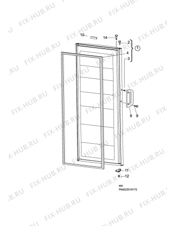 Взрыв-схема холодильника Electrolux EUF2540MHW - Схема узла C10 Door