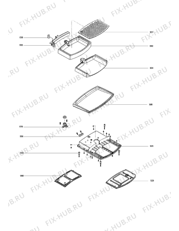 Взрыв-схема комплектующей Aeg Electrolux EA150 - Схема узла Bottom and functional parts