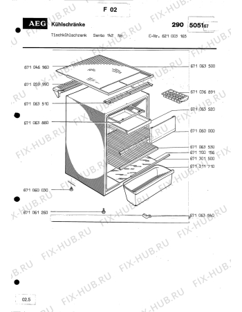 Взрыв-схема холодильника Aeg SANTO 142 NA - Схема узла Section1