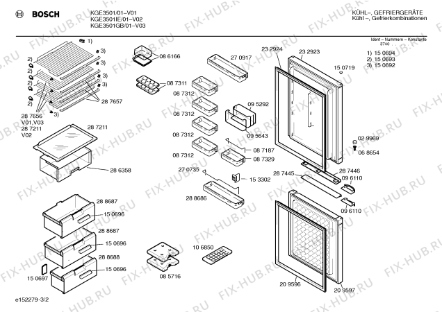 Взрыв-схема холодильника Bosch KGE3501GB - Схема узла 02