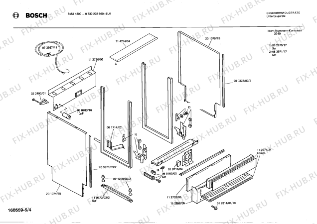 Взрыв-схема посудомоечной машины Bosch 0730202660 SMU4200 - Схема узла 04