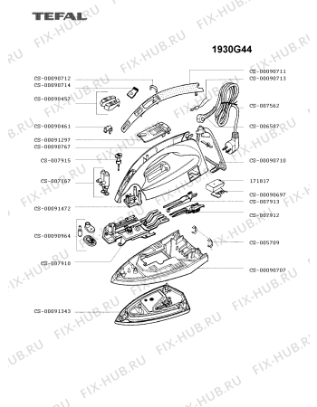 Схема №1 166517 с изображением Подошва для электропарогенератора Tefal CS-00091343
