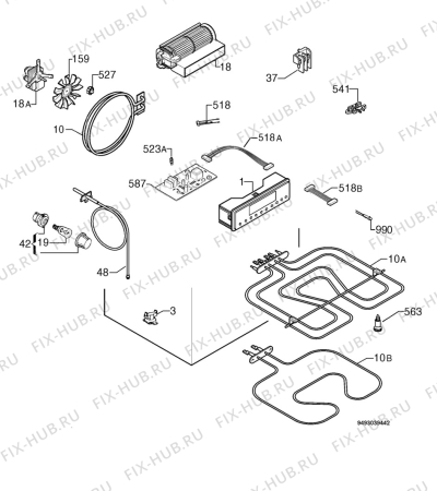 Взрыв-схема плиты (духовки) Privileg 011151_60926 - Схема узла Electrical equipment 268