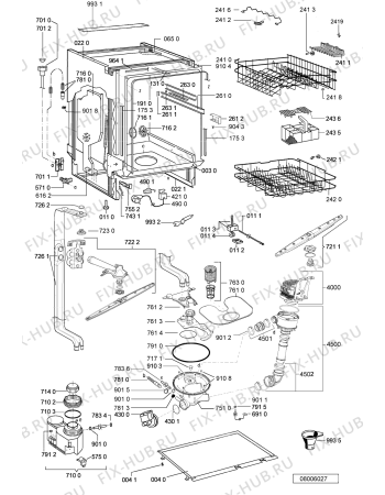Взрыв-схема посудомоечной машины Whirlpool GSFS 4317 WS - Схема узла