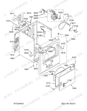 Схема №2 4KAED4475TQ0 с изображением Обшивка для сушилки Whirlpool 480112100992