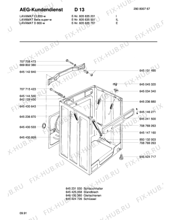 Взрыв-схема стиральной машины Aeg LAVCL 850 W - Схема узла Housing 001