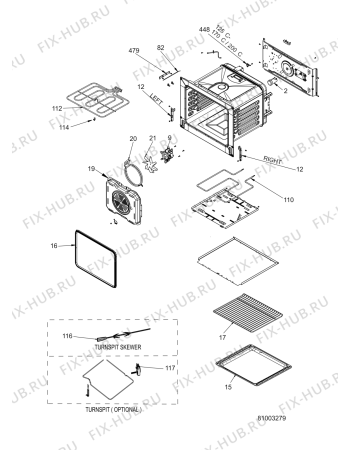 Схема №3 ACM 6611 G/IX с изображением Петля и завес Whirlpool 482000016033